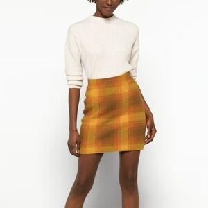 Toad&Co Yellow and Orange Plaid Mini Skirt